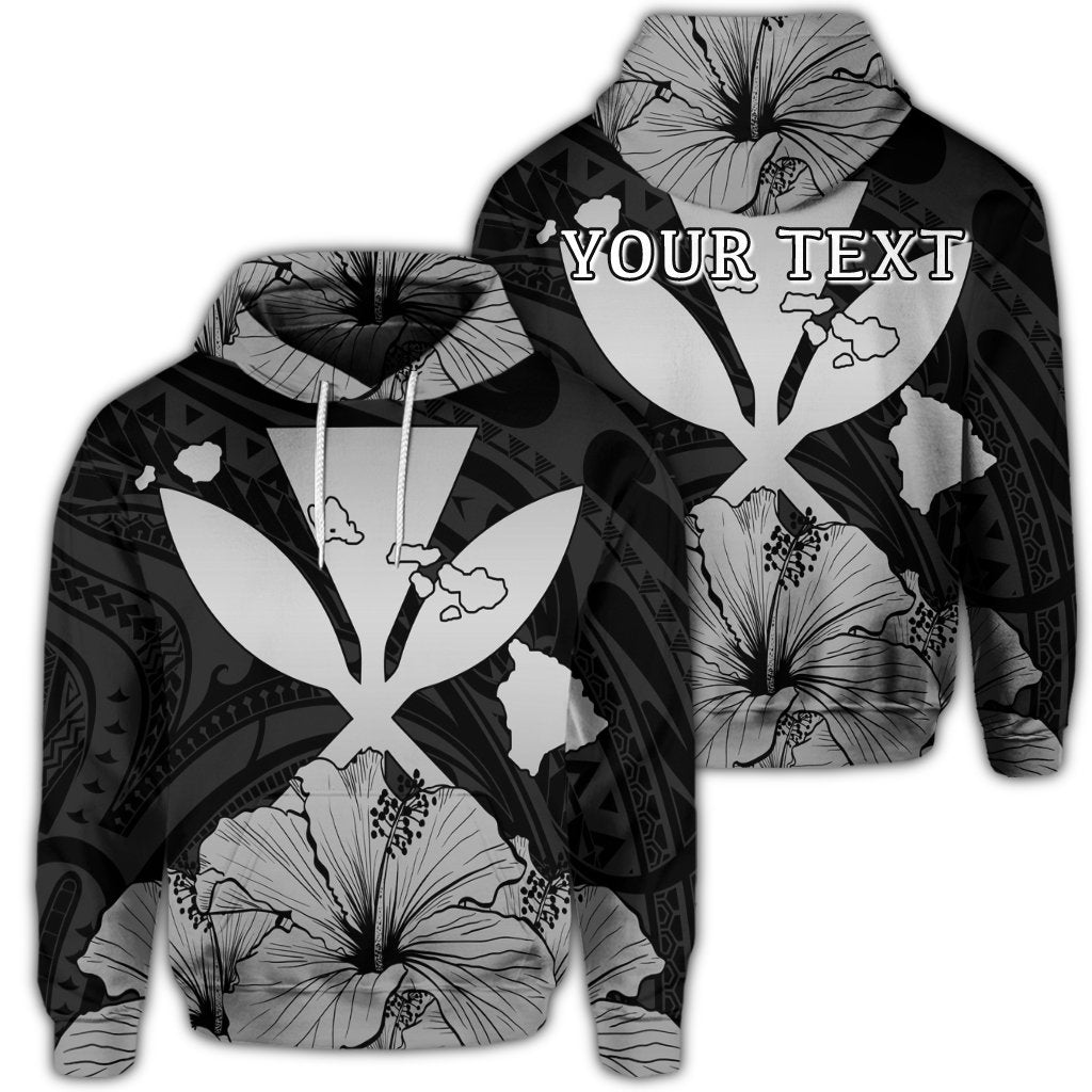 Custom Hawaiian Kanaka Hoodie Hibiscus Polynesian Love Gray Unisex Art - Polynesian Pride