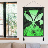 Hawaiian Kanaka Hanging Poster Hibiscus Polynesian Love - Green - AH - Polynesian Pride