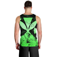 Hawaiian Kanaka Tank Top Hibiscus Polynesian Love - Green - AH - Polynesian Pride