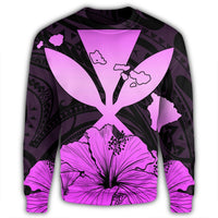 Hawaiian Kanaka Sweatshirt Hibiscus Polynesian Love - Pink - AH - Polynesian Pride