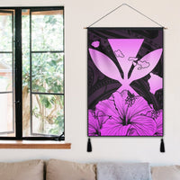 Hawaiian Kanaka Hanging Poster Hibiscus Polynesian Love - Pink - AH - Polynesian Pride