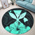 Hawaiian Kanaka Round Carpet Hibiscus Polynesian Love - Turquoise - AH - Polynesian Pride