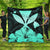 Hawaiian Kanaka Premium Quilts Hibiscus Polynesian Love - Turquoise - AH Black - Polynesian Pride