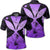 Hawaiian Kanaka Polo Shirt Hibiscus Polynesian Love Violet Unisex Black - Polynesian Pride