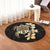 Hawaiian Kanaka Hibiscus Plumeria Mix Polynesian Turtle Round Carpet - AH - Polynesian Pride