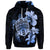 Custom Hawaiian Kanaka Hibiscus Plumeria Mix Polynesian Turtle Hoodie Blue - Polynesian Pride