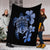 Hawaiian Kanaka Hibiscus Plumeria Mix Polynesian Turtle Premium Blankets - Blue - AH - Polynesian Pride