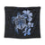 Hawaiian Kanaka Hibiscus Plumeria Mix Polynesian Turtle Tapestry - Blue - AH Wall Tapestry Black - Polynesian Pride