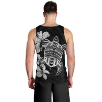 Hawaiian Kanaka Hibiscus Plumeria Mix Polynesian Turtle Tank Top - Gray - AH - Polynesian Pride