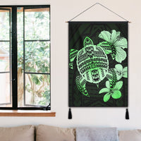 Hawaiian Kanaka Hibiscus Plumeria Mix Polynesian Turtle Hanging Poster - Green - AH - Polynesian Pride