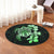 Hawaiian Kanaka Hibiscus Plumeria Mix Polynesian Turtle Round Carpet - Green - AH - Polynesian Pride