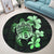 Hawaiian Kanaka Hibiscus Plumeria Mix Polynesian Turtle Round Carpet - Green - AH - Polynesian Pride