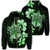 Hawaiian Kanaka Hibiscus Plumeria Mix Polynesian Turtle Zip Hoodie Green Unisex Art - Polynesian Pride