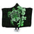 Hawaiian Kanaka Hibiscus Plumeria Mix Polynesian Turtle Hooded Blanket - Green - AH Hooded Blanket White - Polynesian Pride