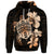 Custom Hawaiian Kanaka Hibiscus Plumeria Mix Polynesian Turtle Hoodie Orange - Polynesian Pride