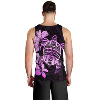 Hawaiian Kanaka Hibiscus Plumeria Mix Polynesian Turtle Tank Top - Pink - AH - Polynesian Pride