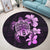 Hawaiian Kanaka Hibiscus Plumeria Mix Polynesian Turtle Round Carpet - Pink - AH - Polynesian Pride