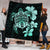 Hawaiian Kanaka Hibiscus Plumeria Mix Polynesian Turtle Premium Quilts - Turquoise - AH - Polynesian Pride