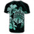 Hawaiian Kanaka Hibiscus Plumeria Mix Polynesian Turtle T Shirt Turquoise - Polynesian Pride