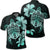 Hawaiian Kanaka Hibiscus Plumeria Mix Polynesian Turtle Polo Shirt Turquoise Unisex Black - Polynesian Pride