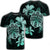 Hawaiian Kanaka Hibiscus Plumeria Mix Polynesian Turtle T Shirt Turquoise Unisex Black - Polynesian Pride