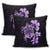 Hawaiian Kanaka Hibiscus Plumeria Mix Polynesian Turtle Pillow Covers - Violet - AH - Polynesian Pride