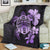 Hawaiian Kanaka Hibiscus Plumeria Mix Polynesian Turtle Premium Blankets - Violet - AH - Polynesian Pride