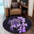 Hawaiian Kanaka Hibiscus Plumeria Mix Polynesian Turtle Round Carpet - Violet - AH - Polynesian Pride