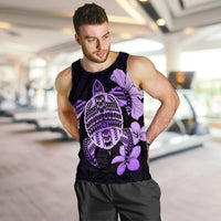 Hawaiian Kanaka Hibiscus Plumeria Mix Polynesian Turtle Tank Top - Violet - AH - Polynesian Pride