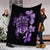 Hawaiian Kanaka Hibiscus Plumeria Mix Polynesian Turtle Premium Blankets - Violet - AH - Polynesian Pride