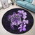 Hawaiian Kanaka Hibiscus Plumeria Mix Polynesian Turtle Round Carpet - Violet - AH - Polynesian Pride