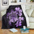 Hawaiian Kanaka Hibiscus Plumeria Mix Polynesian Turtle Premium Blankets - Violet - AH White - Polynesian Pride