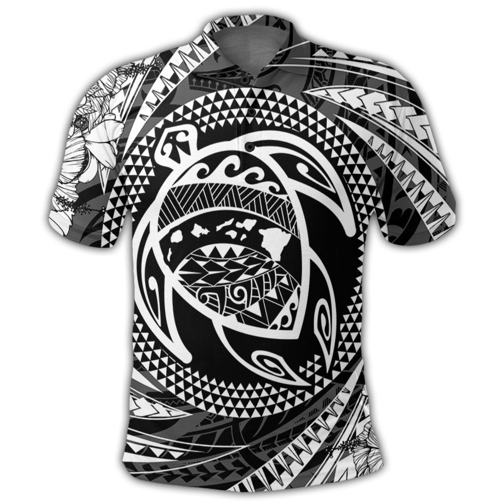 Hawaiian Kanaka Honu Hibiscus Tornando Polynesian Polo Shirt - Polynesian Pride