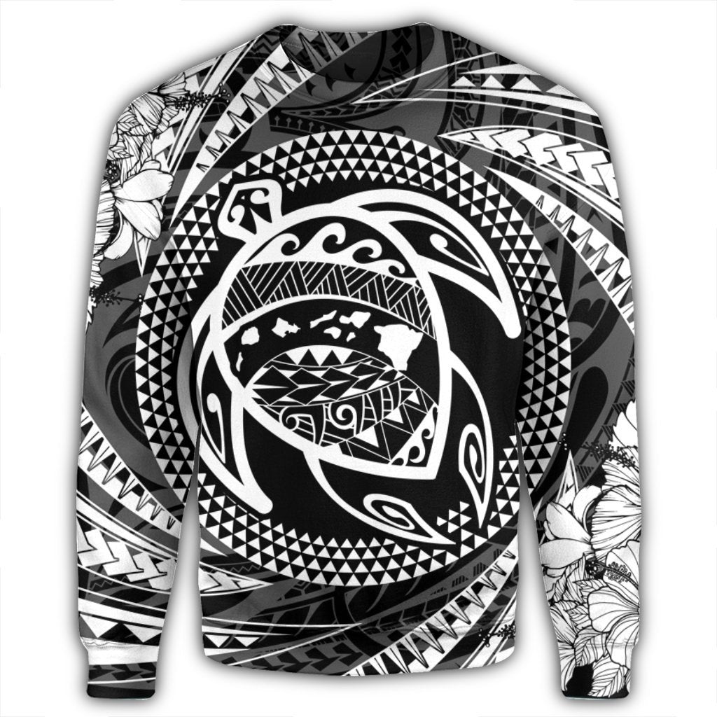Hawaiian Kanaka Honu Hibiscus Tornando Polynesian Sweatshirt - AH - Polynesian Pride