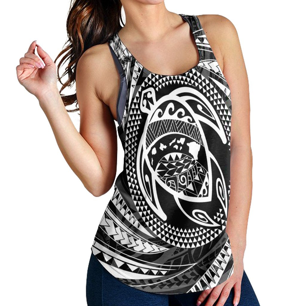 Hawaiian Kanaka Honu Hibiscus Tornando Polynesian Racerback Tank - AH - Polynesian Pride