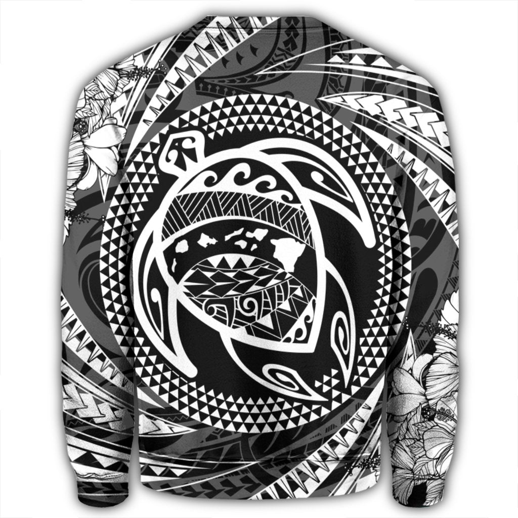Hawaiian Kanaka Honu Hibiscus Tornando Polynesian Sweatshirt - AH - Polynesian Pride