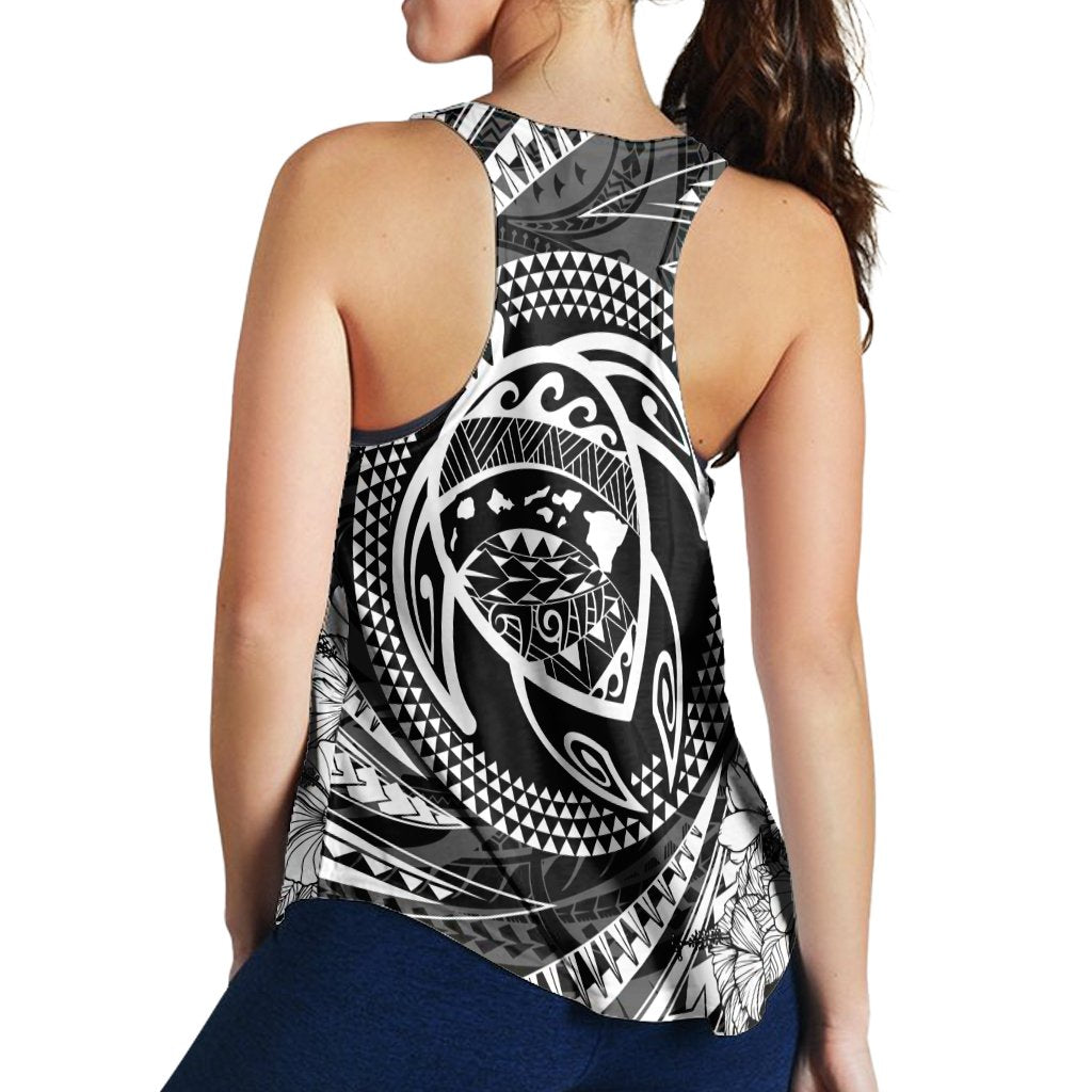 Hawaiian Kanaka Honu Hibiscus Tornando Polynesian Racerback Tank - AH - Polynesian Pride