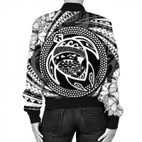 Hawaiian Kanaka Honu Hibiscus Tornando Polynesian Bomber Jacket - AH - Polynesian Pride