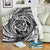 Hawaiian Kanaka Honu Hibiscus Tornando Polynesian Premium Blankets - AH White - Polynesian Pride