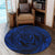 Hawaiian Kanaka Honu Hibiscus Tornando Polynesian Blue Round Carpet - AH - Polynesian Pride