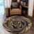 Hawaiian Kanaka Honu Hibiscus Tornando Polynesian Gold Round Carpet - AH - Polynesian Pride