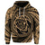 Custom Hawaiian Kanaka Honu Hibiscus Tornando Polynesian Gold Hoodie - Polynesian Pride