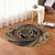 Hawaiian Kanaka Honu Hibiscus Tornando Polynesian Gold Round Carpet - AH - Polynesian Pride