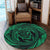 Hawaiian Kanaka Honu Hibiscus Tornando Polynesian Green Round Carpet - AH - Polynesian Pride