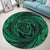 Hawaiian Kanaka Honu Hibiscus Tornando Polynesian Green Round Carpet - AH - Polynesian Pride