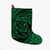 Hawaiian Kanaka Honu Hibiscus Tornando Polynesian Green Christmas Stocking - AH Christmas Stocking 26 X 42 cm Black - Polynesian Pride