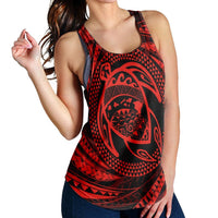Hawaiian Kanaka Honu Hibiscus Tornando Polynesian Red Racerback Tank - AH - Polynesian Pride