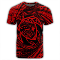 Hawaiian Kanaka Honu Hibiscus Tornando Polynesian Red T Shirt - Polynesian Pride