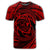 Hawaiian Kanaka Honu Hibiscus Tornando Polynesian Red T Shirt - Polynesian Pride