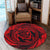 Hawaiian Kanaka Honu Hibiscus Tornando Polynesian Red Round Carpet - AH - Polynesian Pride